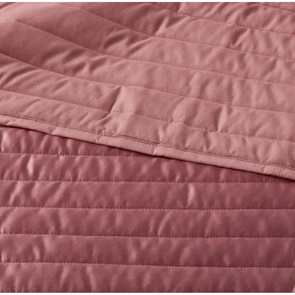 Full/Queen Satin Quilt Rose Pink - Room Essentials 90in X 86in NEW
